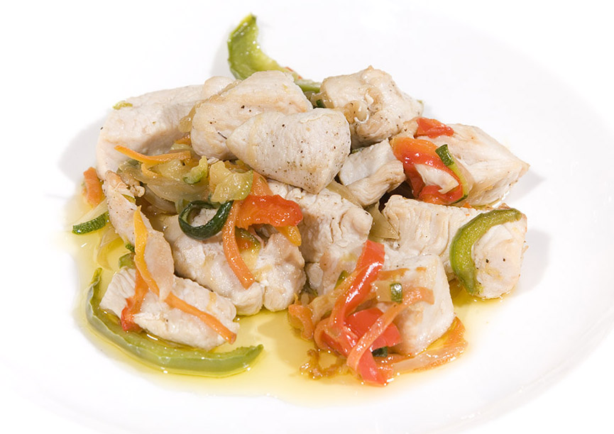 PAVO SALTEADO CON VERDURAS